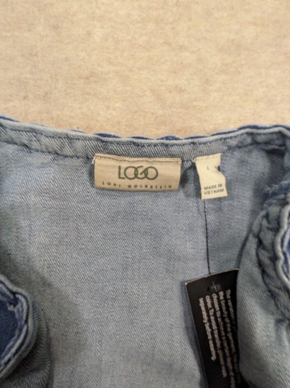 NWT* Braided Denim Vest in Medium Blue Pockets Country Coastal Girly Size Large - Picture 5 of 7